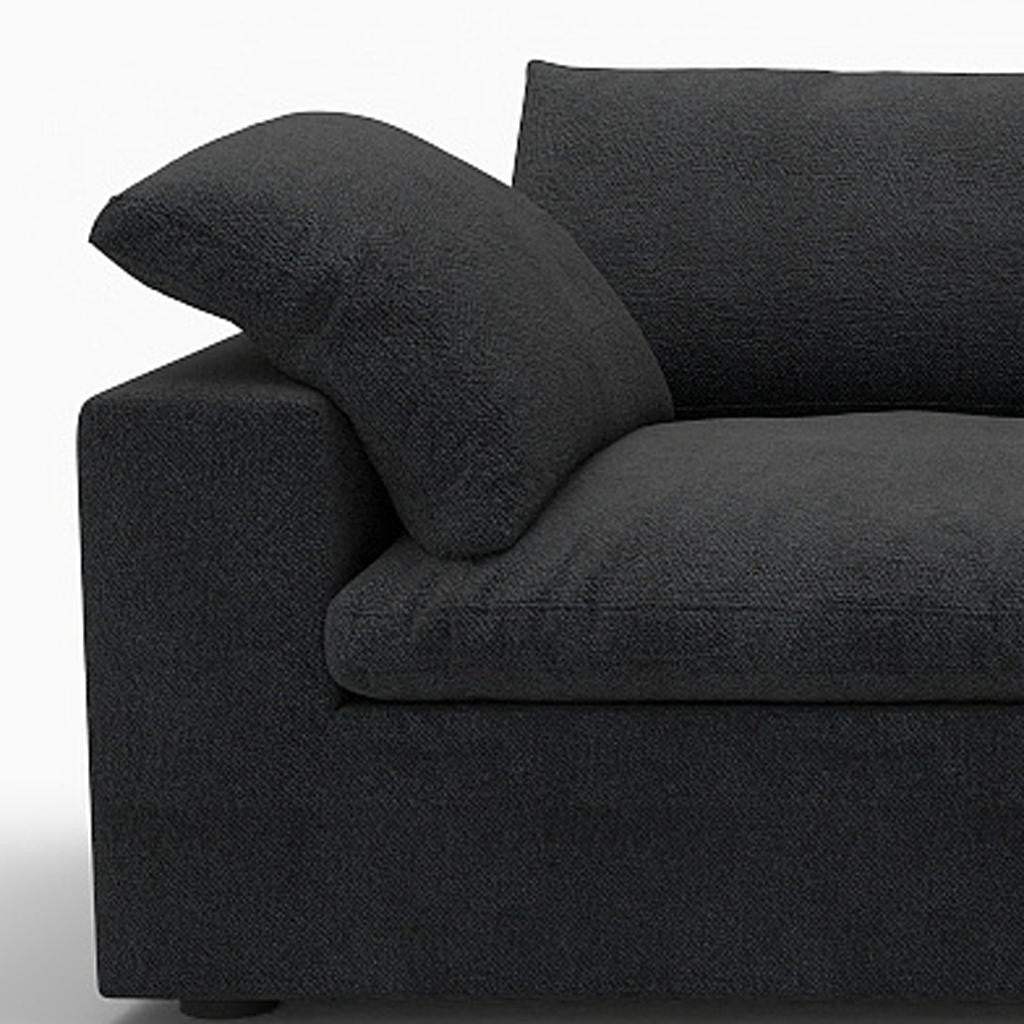 120" Black Linen Blend Modular Sofa With Toss Pillows - HomeRoots - Flyclothing LLC