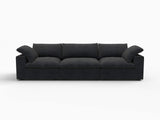 120" Black Linen Blend Modular Sofa With Toss Pillows - HomeRoots - Flyclothing LLC