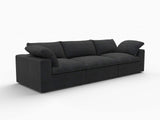 120" Black Linen Blend Modular Sofa With Toss Pillows - HomeRoots - Flyclothing LLC