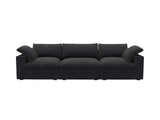 120" Black Linen Blend Modular Sofa With Toss Pillows - HomeRoots - Flyclothing LLC