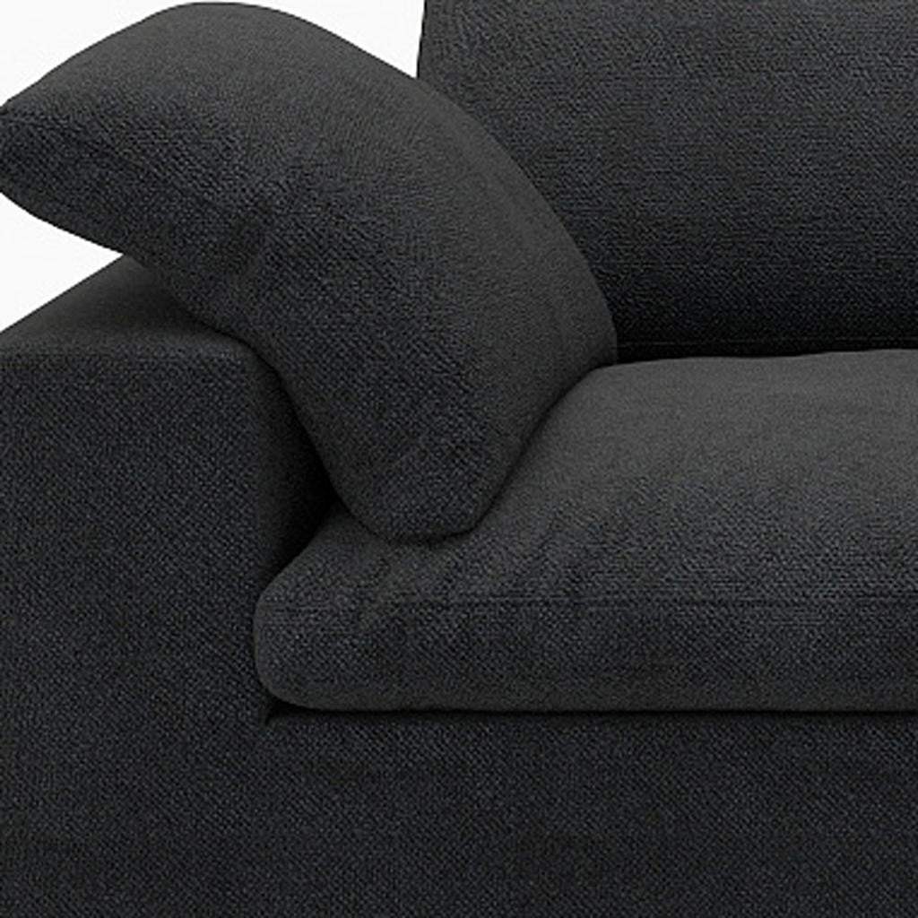 80" Black Linen Blend Modular Loveseat - HomeRoots - Flyclothing LLC