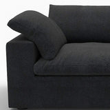 80" Black Linen Blend Modular Loveseat - HomeRoots - Flyclothing LLC