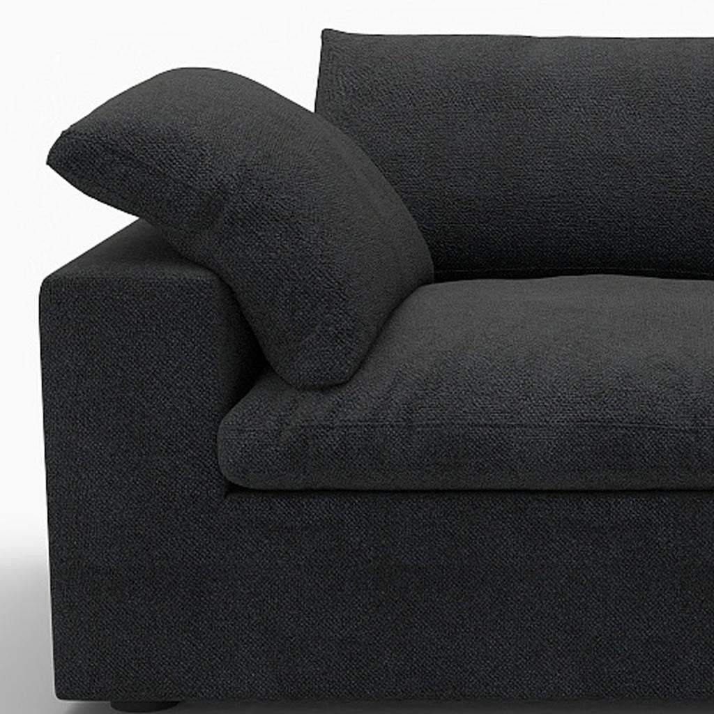 80" Black Linen Blend Modular Loveseat - HomeRoots - Flyclothing LLC