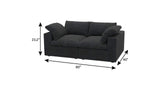 80" Black Linen Blend Modular Loveseat - HomeRoots - Flyclothing LLC