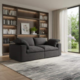 80" Black Linen Blend Modular Loveseat - HomeRoots - Flyclothing LLC