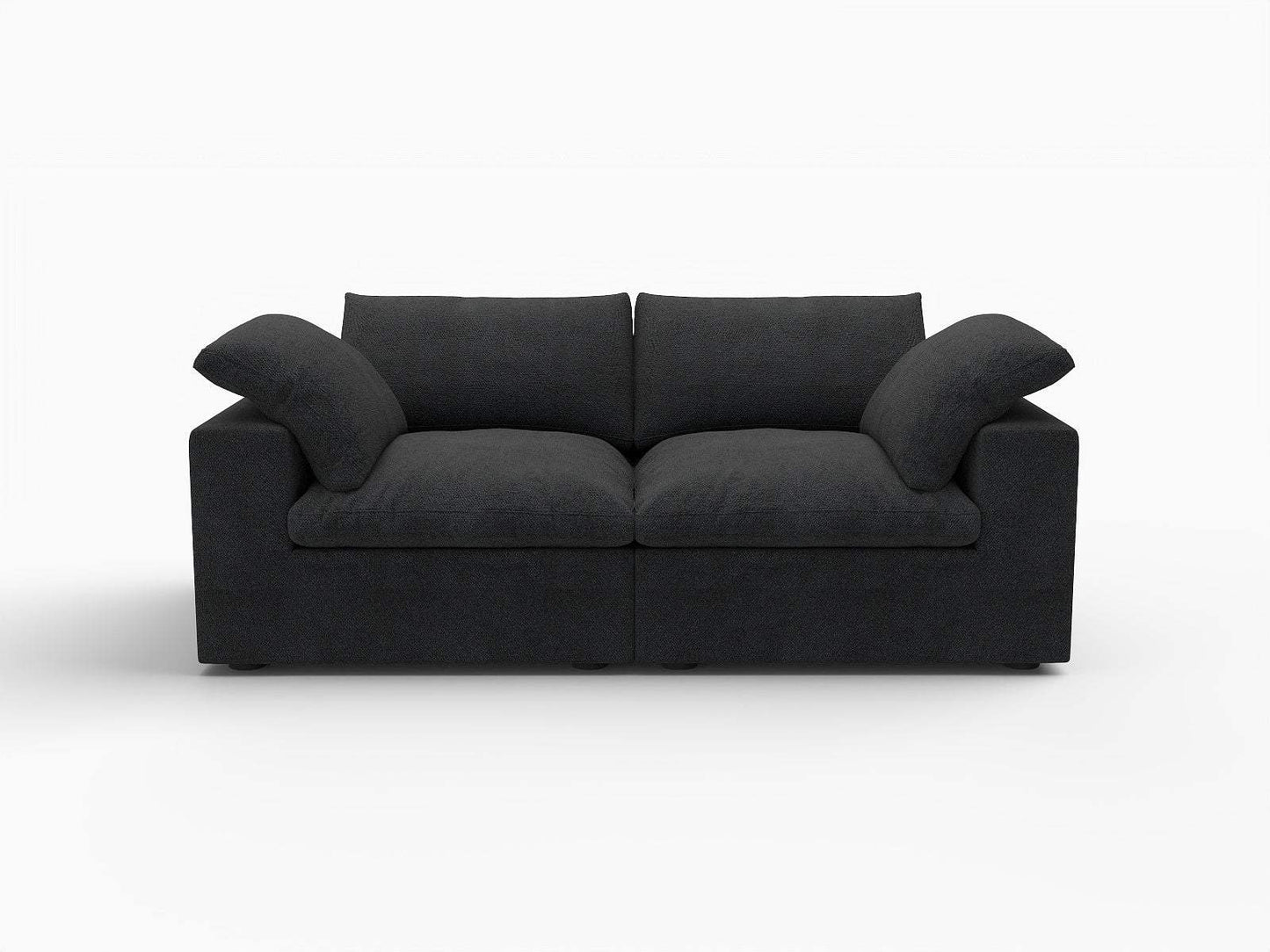 80" Black Linen Blend Modular Loveseat - HomeRoots - Flyclothing LLC