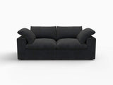 80" Black Linen Blend Modular Loveseat - HomeRoots - Flyclothing LLC