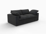 80" Black Linen Blend Modular Loveseat - HomeRoots - Flyclothing LLC