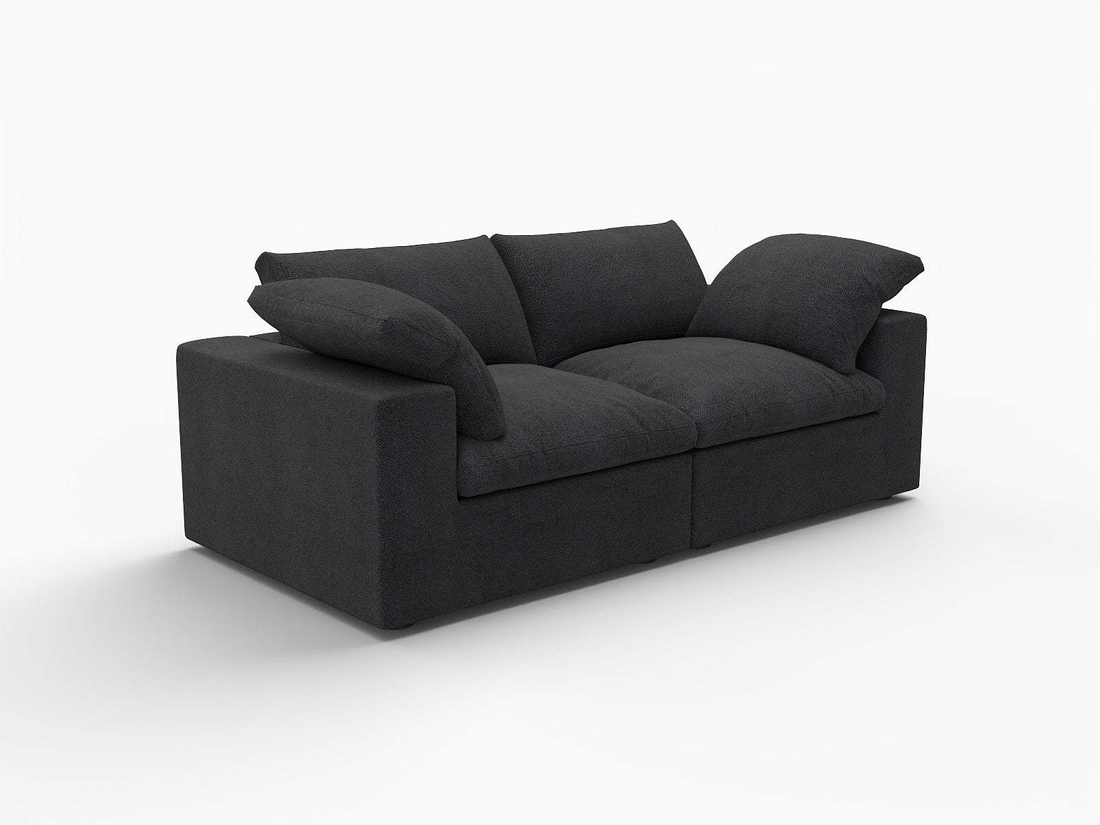 80" Black Linen Blend Modular Loveseat - HomeRoots - Flyclothing LLC