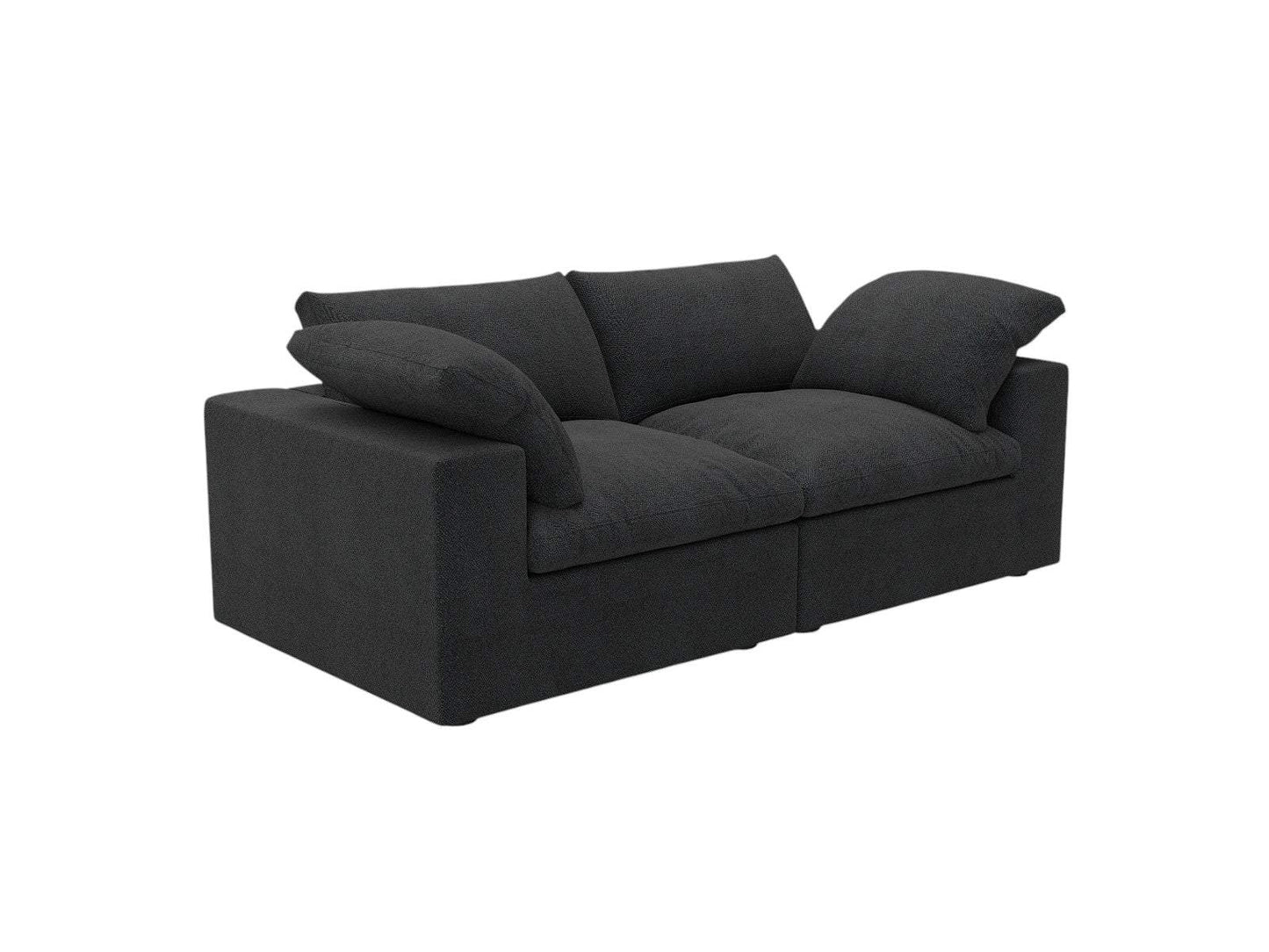 80" Black Linen Blend Modular Loveseat - HomeRoots - Flyclothing LLC