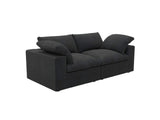 80" Black Linen Blend Modular Loveseat - HomeRoots - Flyclothing LLC