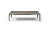 57" Light Gray and Silver Wood and Stainless Steel Coffee Table - Homeroots - Flyclothing LLC