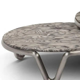 55" Gray and Silver Wood and Stainless Steel Round Coffee Table - Homeroots - Flyclothing LLC