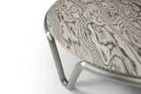 43" Gray and Silver Wood and Stainless Steel Round Coffee Table - Homeroots - Flyclothing LLC