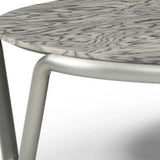 43" Gray and Silver Wood and Stainless Steel Round Coffee Table - Homeroots - Flyclothing LLC