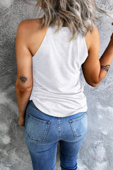 Sequin Boots Print Round Neck Tank - Trendsi - Flyclothing LLC