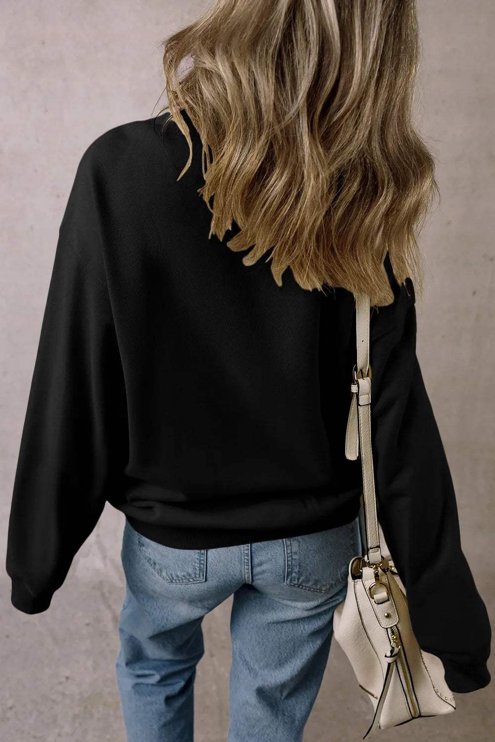 Letter Graphic Round Neck Long Sleeve Sweatshirt - Trendsi - Flyclothing LLC