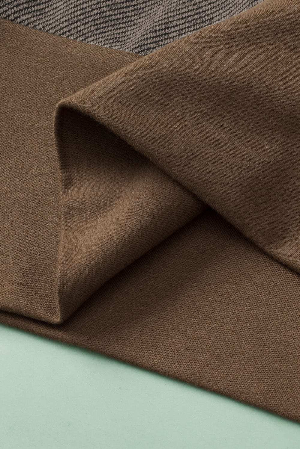 Color Block Notched Long Sleeve Blouse - Trendsi - Flyclothing LLC