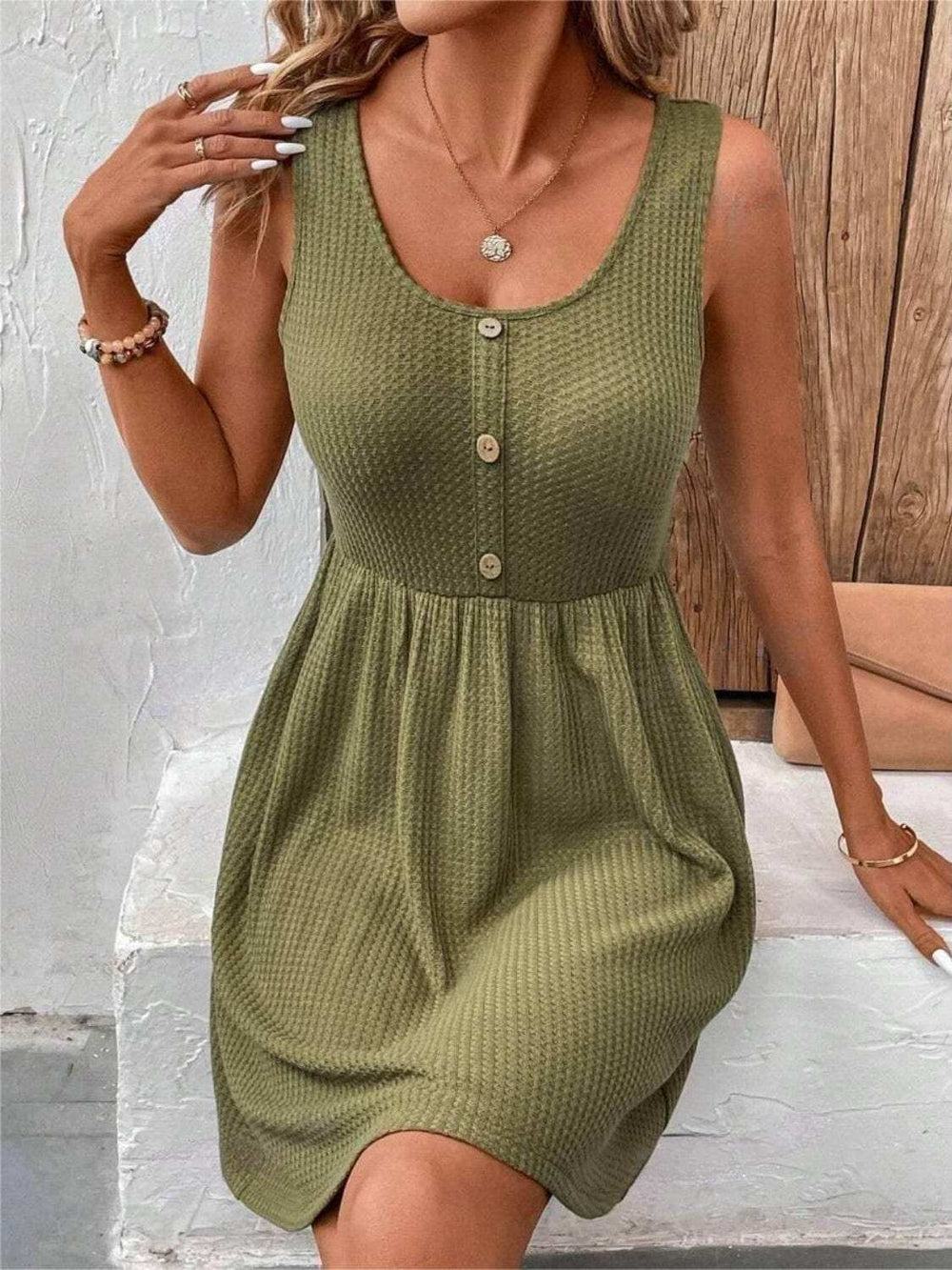 Scoop Neck Wide Strap Mini Tank Dress - Trendsi - Flyclothing LLC