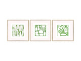 Set Of Three Green Modern Garden Gold Framed Wall Art - Homeroots - Flyclothing LLC