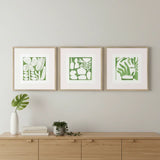 Set Of Three Green Modern Garden Gold Framed Wall Art - Homeroots - Flyclothing LLC