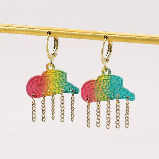 Rainbow Cloud Dangle Earrings - Trendsi - Flyclothing LLC