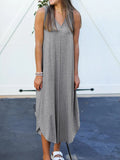 Full Size V-Neck Midi Tank Dress - Trendsi