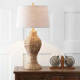 31" Natural Water Hyacinth Urn Table Lamp With Drum Shade - HomeRoots - Flyclothing LLC