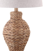 31" Natural Water Hyacinth Urn Table Lamp With Drum Shade - HomeRoots - Flyclothing LLC