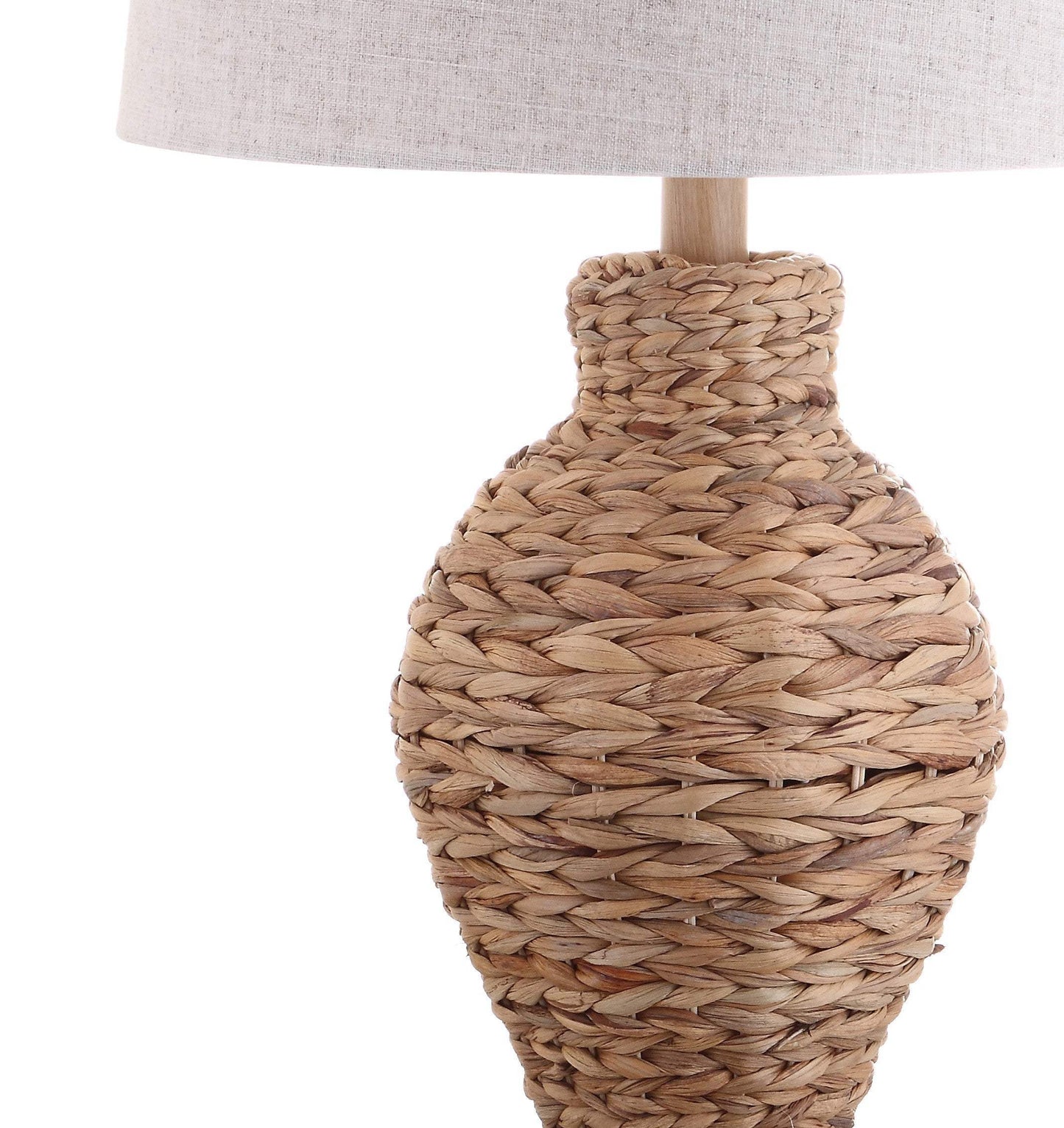 31" Natural Water Hyacinth Urn Table Lamp With Drum Shade - HomeRoots - Flyclothing LLC
