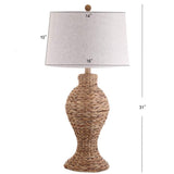 31" Natural Water Hyacinth Urn Table Lamp With Drum Shade - HomeRoots - Flyclothing LLC