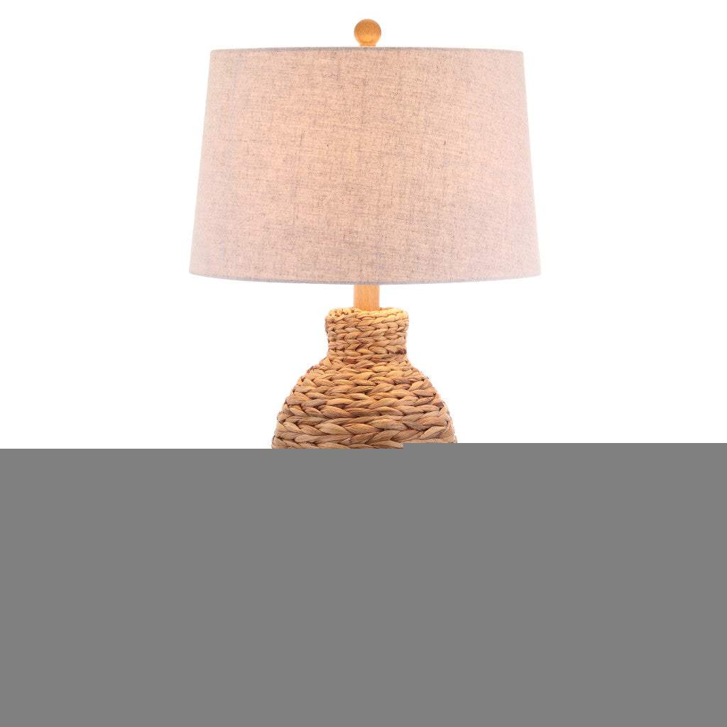 31" Natural Water Hyacinth Urn Table Lamp With Drum Shade - HomeRoots - Flyclothing LLC