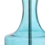 20" Turquoise And Silver Glass Gourd Table Lamp With Drum Shade - HomeRoots - Flyclothing LLC