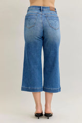 Judy Blue Mid Rise Crop Wide Leg Jeans - Trendsi - Flyclothing LLC