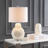 24" Off White Seashell Table Lamp With White Drum Shade - HomeRoots - Flyclothing LLC