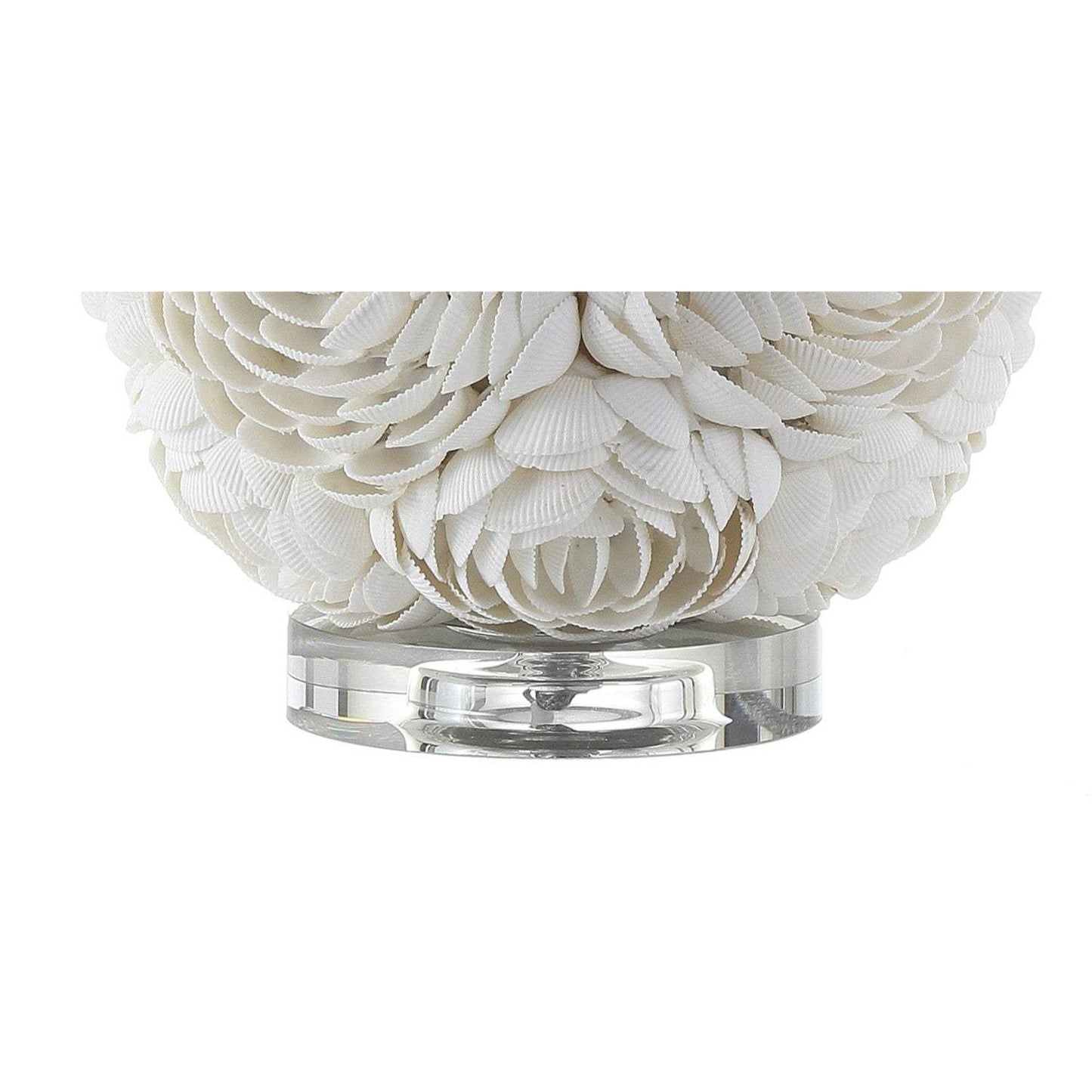 24" Off White Seashell Table Lamp With White Drum Shade - HomeRoots - Flyclothing LLC