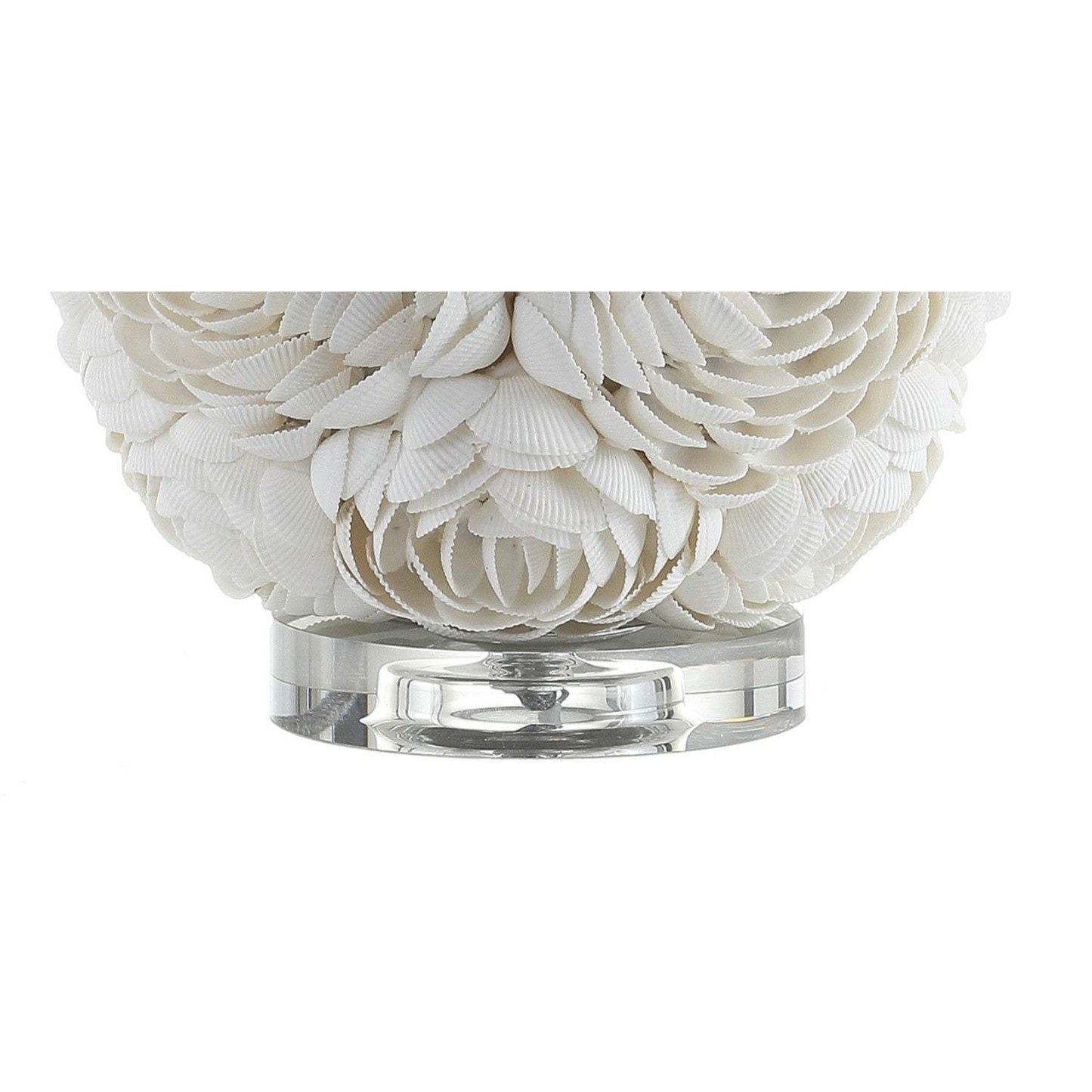 24" Off White Seashell Table Lamp With White Drum Shade - HomeRoots - Flyclothing LLC