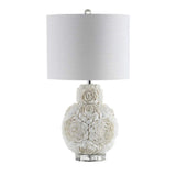24" Off White Seashell Table Lamp With White Drum Shade - HomeRoots - Flyclothing LLC