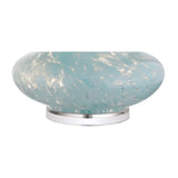 29" Light Blue And Clear Teardrop Glass Table Lamp With Drum Shade - HomeRoots - Flyclothing LLC