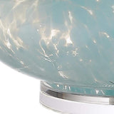 29" Light Blue And Clear Teardrop Glass Table Lamp With Drum Shade - HomeRoots - Flyclothing LLC