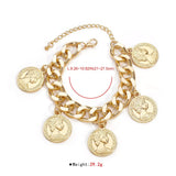 18K Gold-Plated Coin Charm Bracelet - Trendsi - Flyclothing LLC