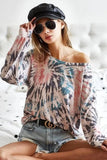 BiBi Tie Dye Terry Knit Terry Top - Trendsi