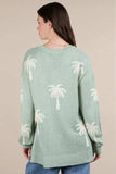 VERY J Palm Tree Graphic Oversized Knit Sweater - Trendsi - Flyclothing LLC