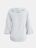 Full Size Ruffled V-Neck Flounce Sleeve Blouse - Trendsi - Flyclothing LLC