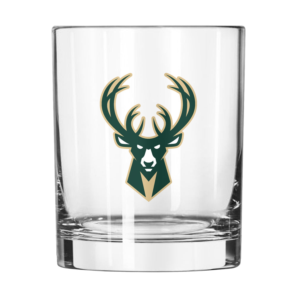 Milwaukee Bucks 14oz Letterman Rocks Glass