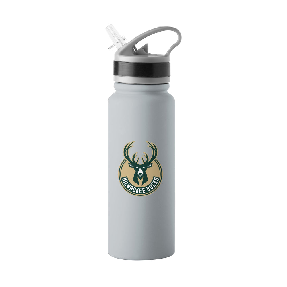 Milwaukee Bucks 25oz Gray Logo SingleWall FlipTop Bottle