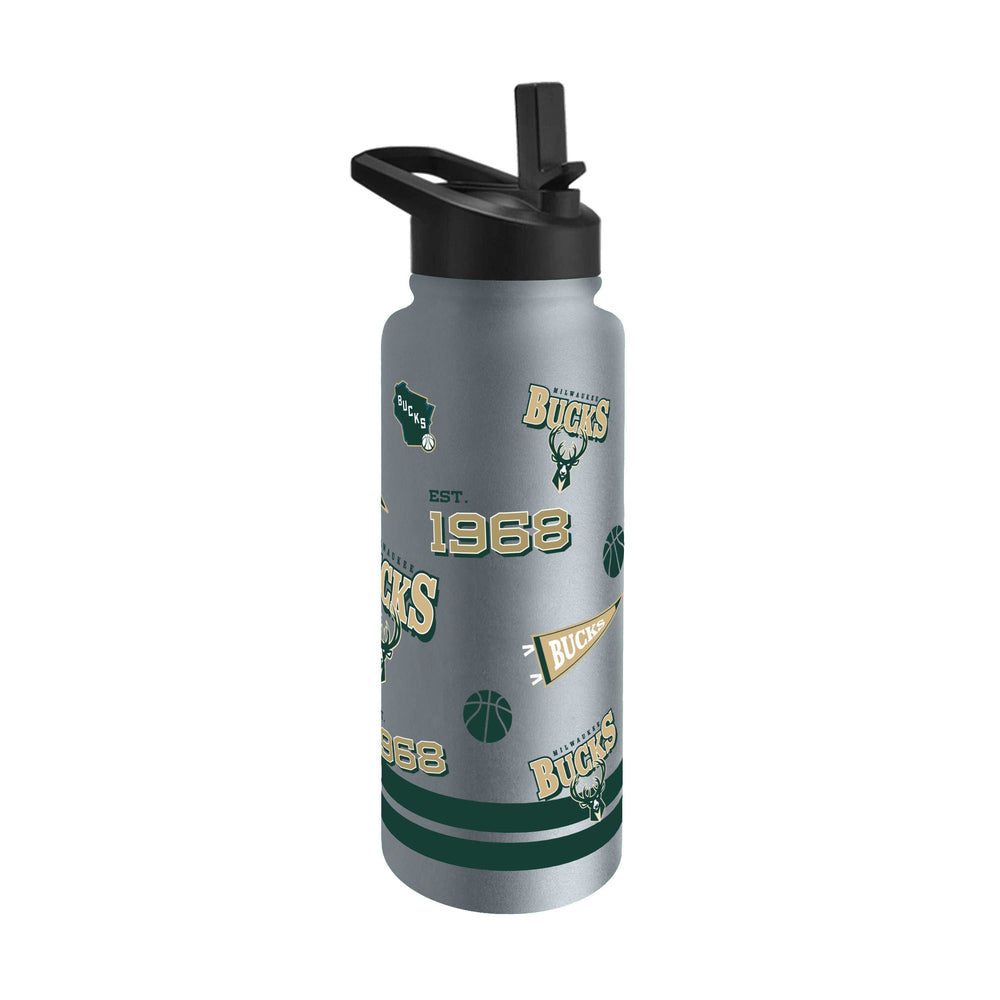 Milwaukee Bucks 34oz TJX Native Quencher Bottle - Logo Brands - Flyclothing LLC