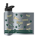 Milwaukee Bucks 34oz TJX Native Quencher Bottle - Logo Brands - Flyclothing LLC