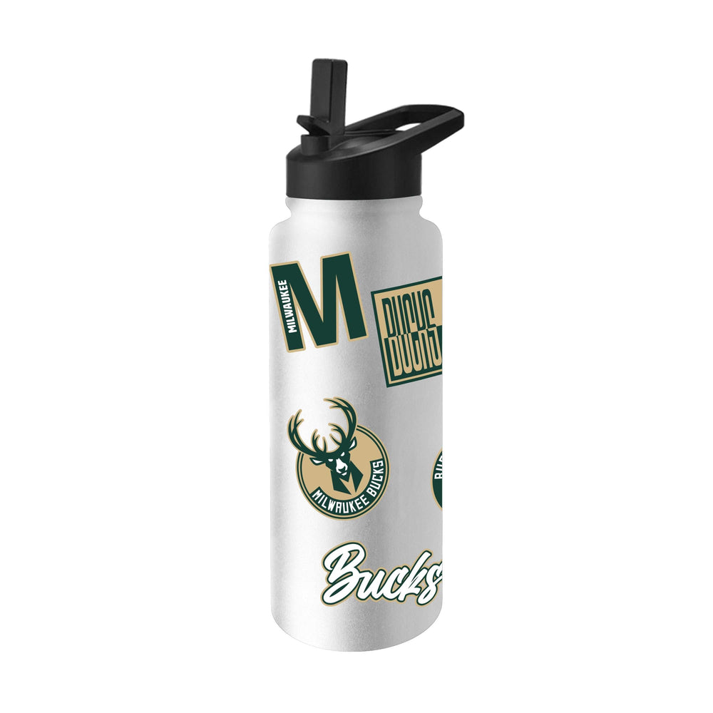 Milwaukee Bucks 34oz White Dreamweave Quencher Bottle - Logo Brands - Flyclothing LLC
