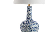 30" Blue White And Gold Gourd Table Lamp With Drum Shade - HomeRoots - Flyclothing LLC